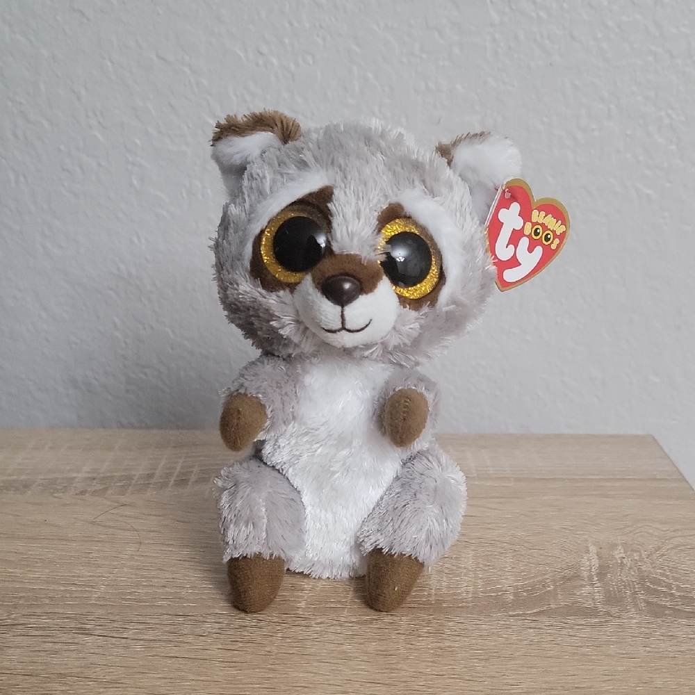 Ty Beanie Boo Plush with Gray and Brown Fur